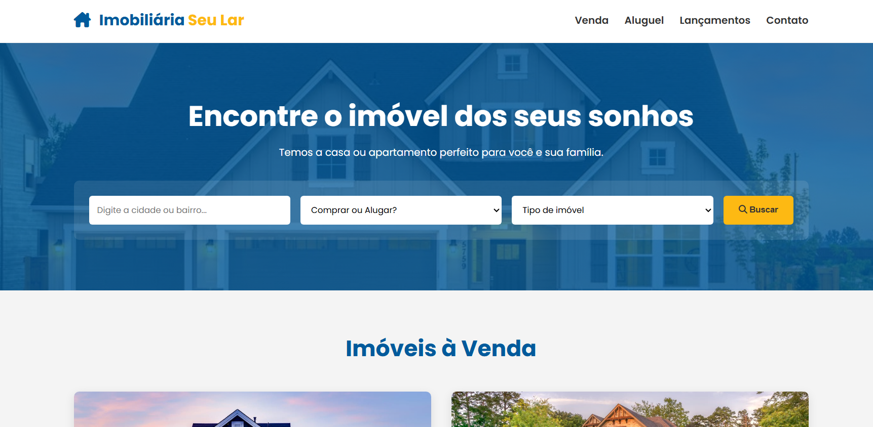 Site para Imobiliária
