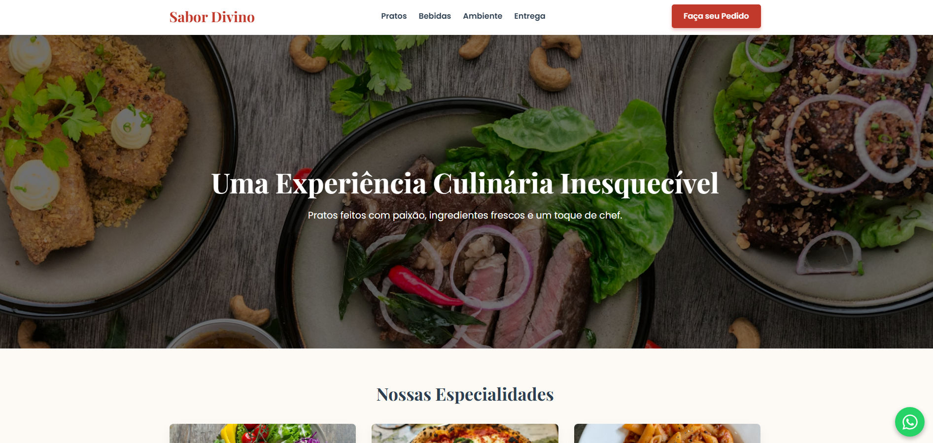 Site para Restaurante